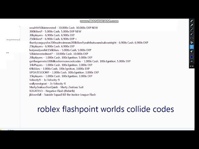 'Video thumbnail for roblox flashpoint worlds collide codes'