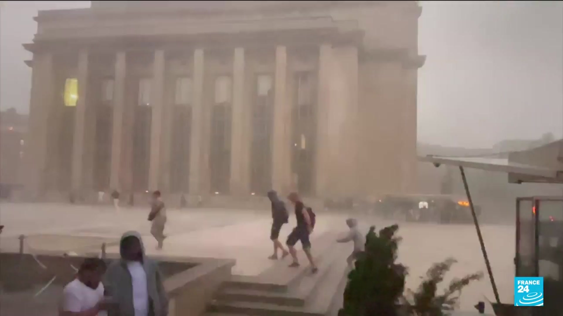 'Video thumbnail for Violent storms rip through Paris'