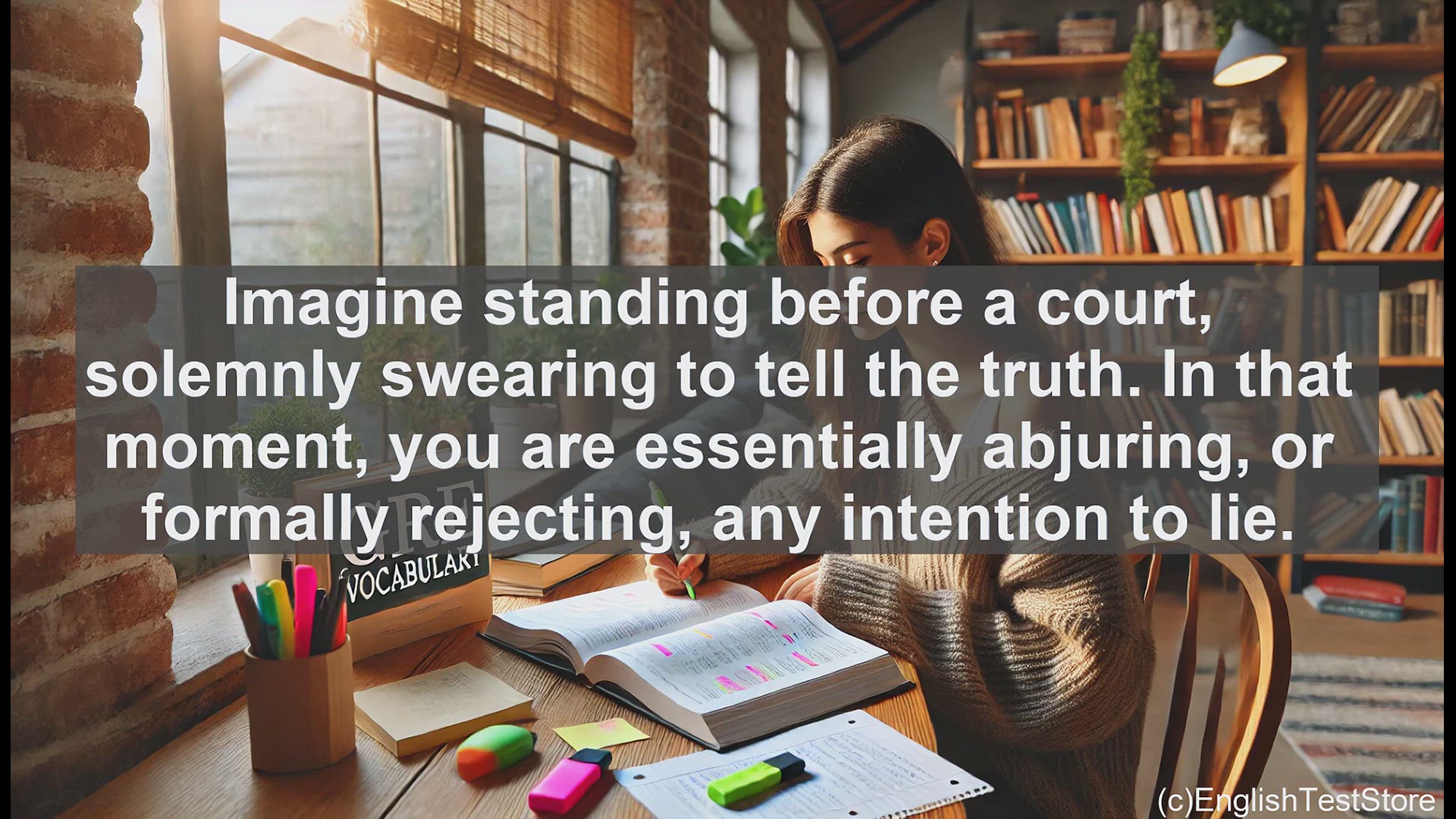 'Video thumbnail for GRE Vocabulary Lesson: The Power of Abjuration - Formally Rejecting Beliefs and Commitments'
