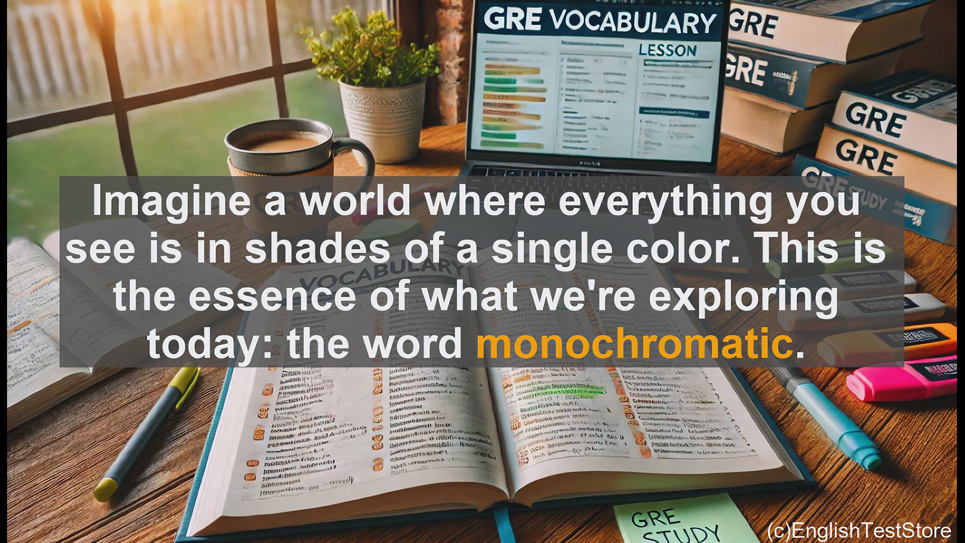'Video thumbnail for GRE Vocabulary Lesson: Monochromatic - Exploring the Power of One Color'