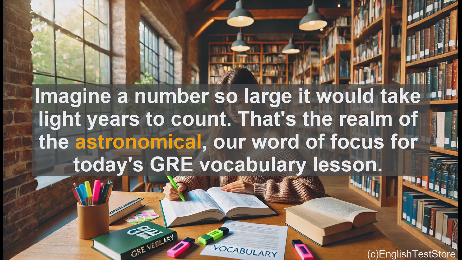 'Video thumbnail for GRE Vocabulary Lesson: GRE Vocabulary - Understanding 'Astronomical''
