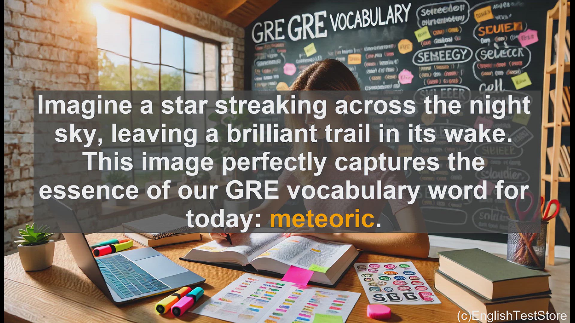'Video thumbnail for GRE Vocabulary Lesson: Meteoric Rise - Capturing the Essence of Rapid Success'