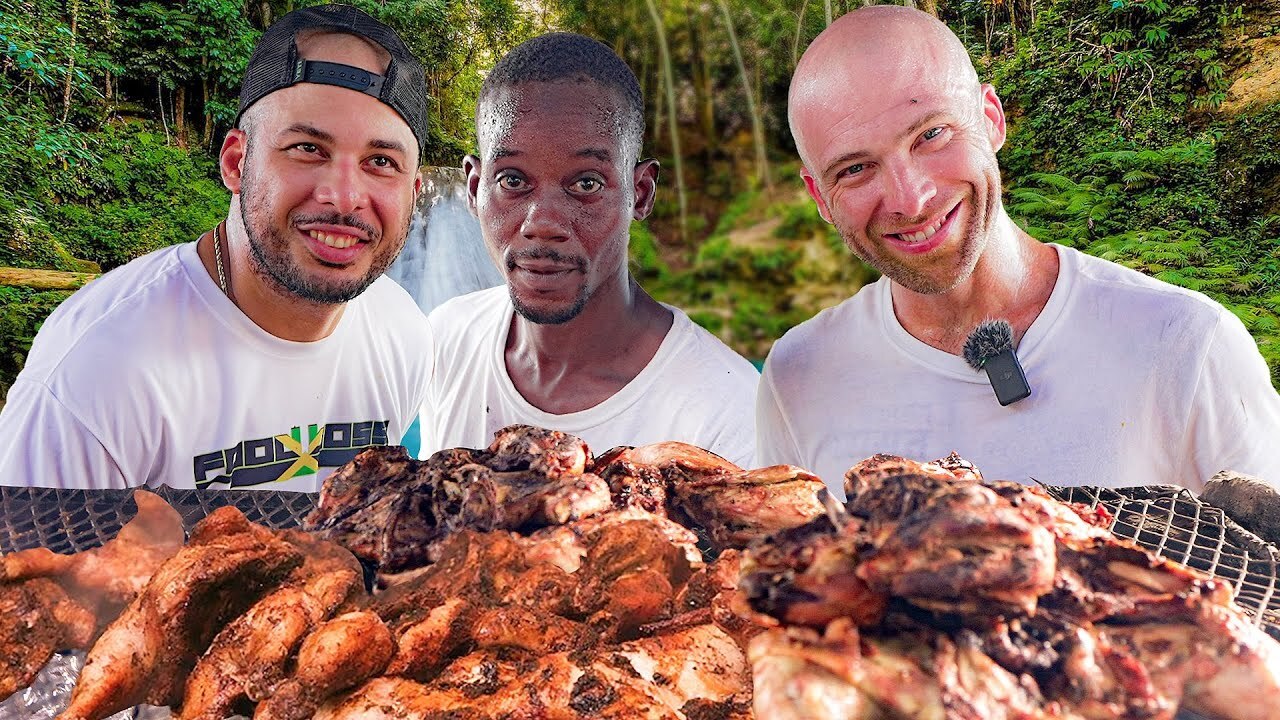 'Video thumbnail for Trying Jamaican Jerk For The First Time In Jamaica!'