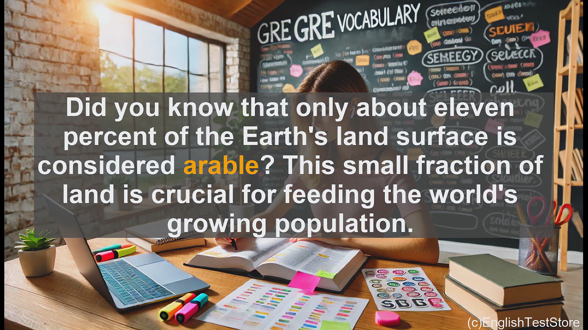 'Video thumbnail for GRE Vocabulary Lesson: The Importance of Arable Land for Food Production'