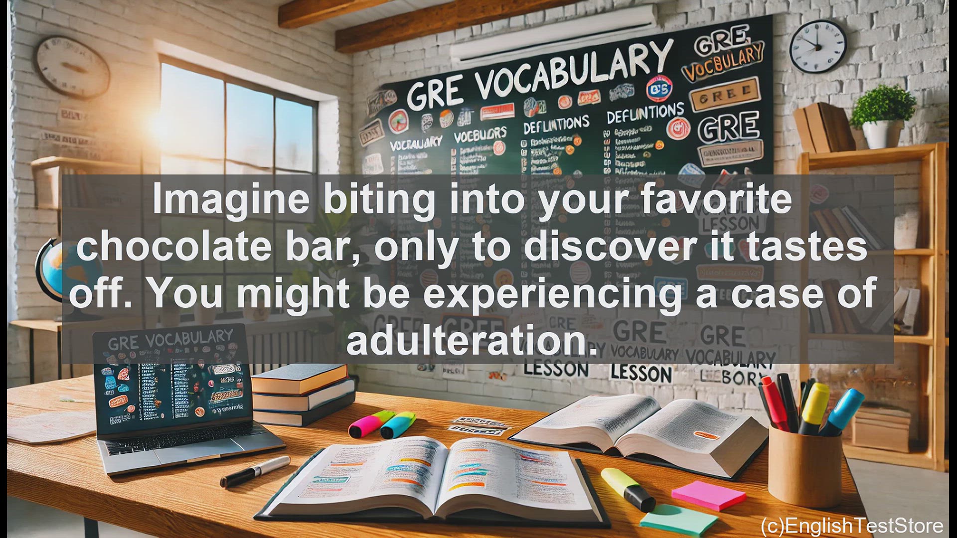 'Video thumbnail for GRE Vocabulary Lesson: Exploring Adulteration - Preserving Purity in Our Daily Lives'