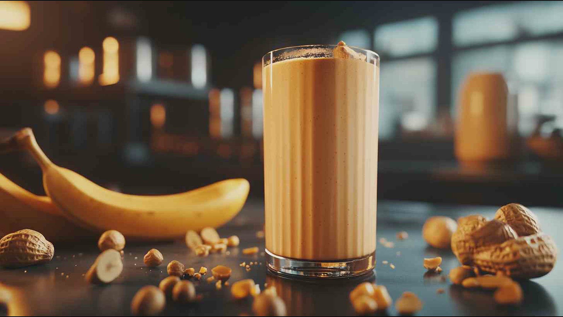 'Video thumbnail for Mass Gainer Peanut Butter Banana Smoothie Recipe'