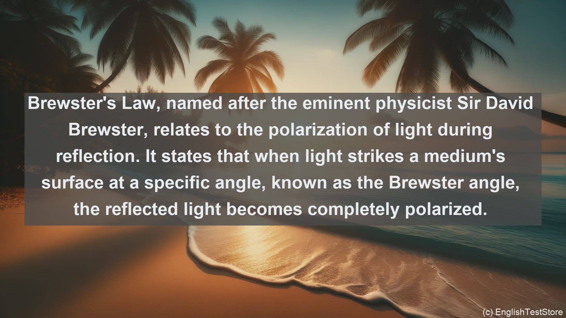 'Video thumbnail for Brewster law in science  definition and examples'