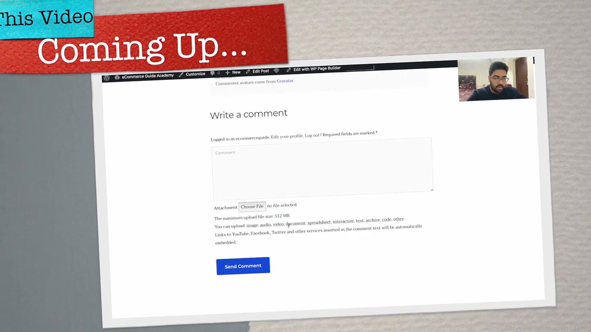'Video thumbnail for Allow Users To Attach Files In WordPress Comments (Set Limit in MB) _ Upload Image, PDF, Doc, Video'