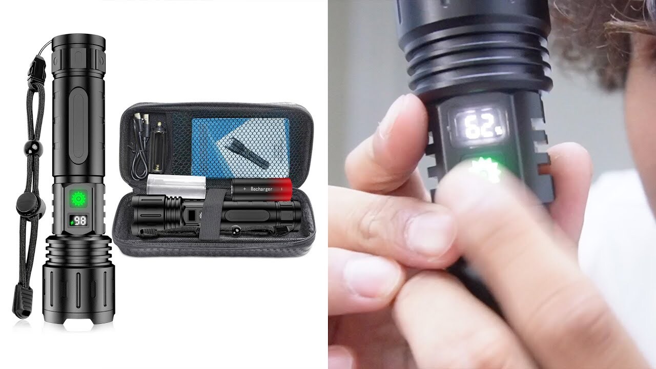 'Video thumbnail for High Lumens Rechargeable Flashlight Review'