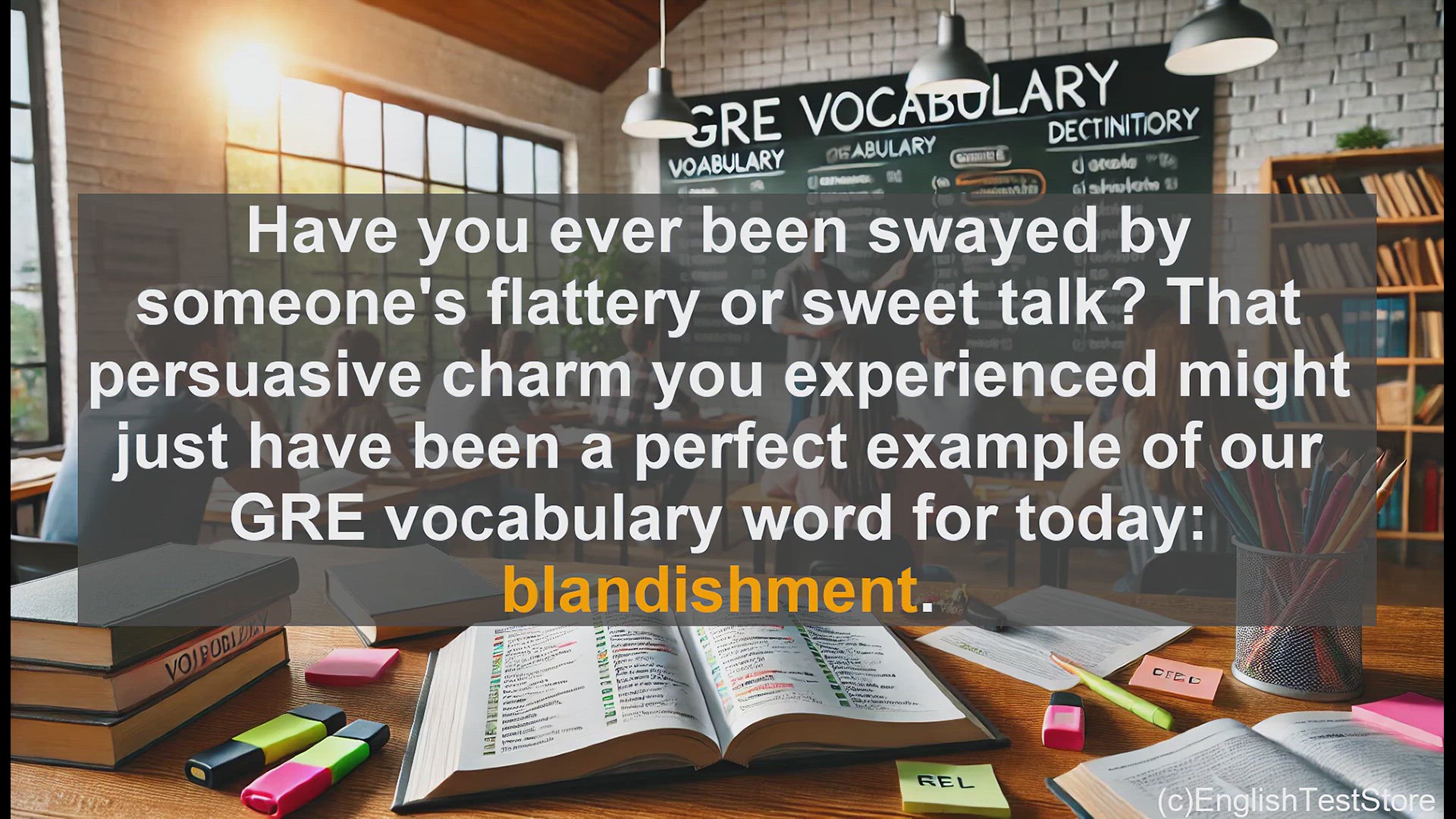 'Video thumbnail for GRE Vocabulary Lesson: Blandishment - The Art of Persuasive Charm'