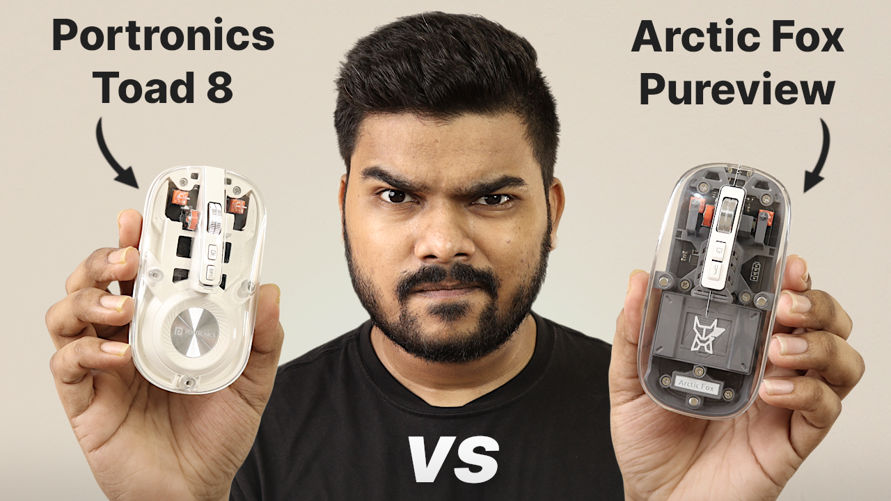 'Video thumbnail for Portronics Toad 8 vs Arctic Fox Pureview: Which is Better Transparent Wireless Mouse Under ₹1000?'