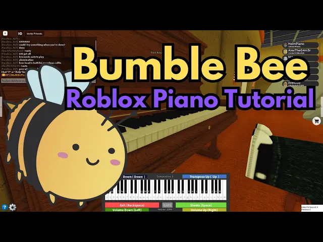 'Video thumbnail for Bumble Bee (sped up) | EASY Roblox Piano Tutorial SHEETS IN DESCRIPTION!'