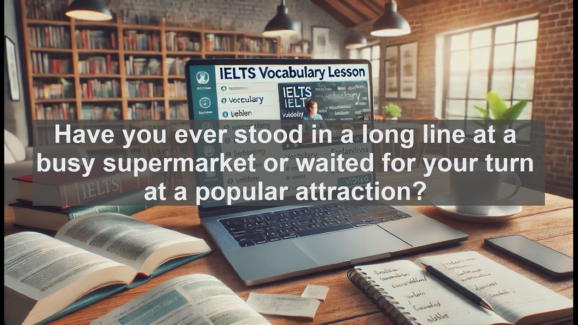 'Video thumbnail for 2500 Must Know IELTS 5.5 Vocabulary - Understanding 'Queue': Essential English for IELTS Success'