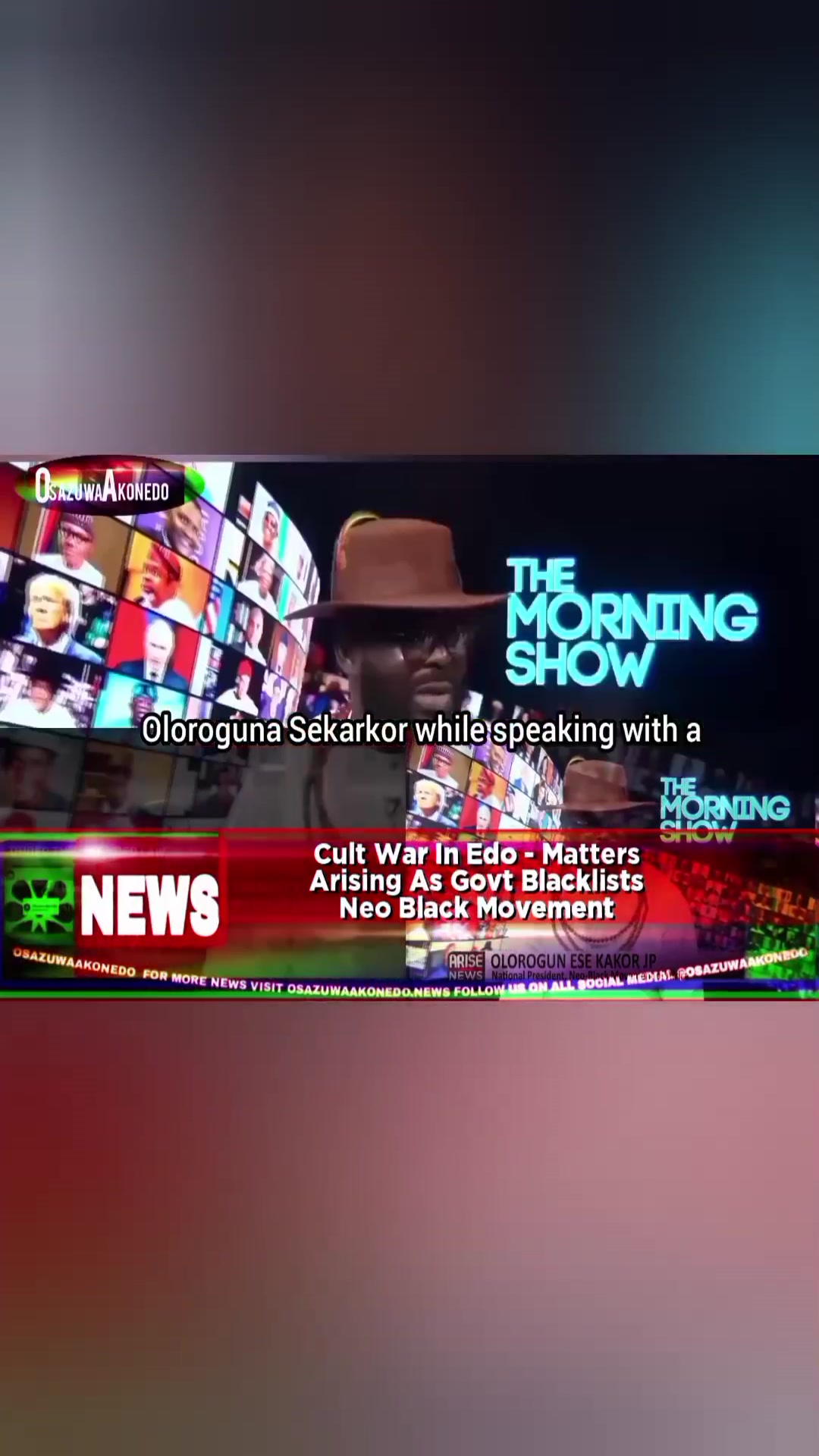 'Video thumbnail for Cult War In Edo - Matters Arising As Govt Blacklists Neo Black Movement '