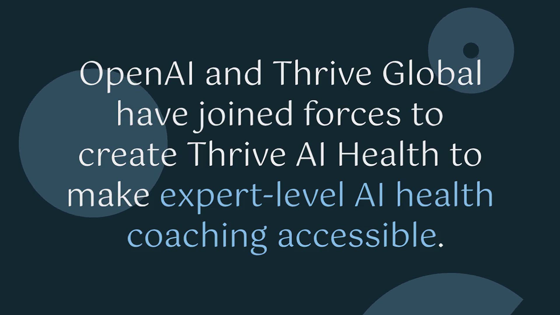 'Video thumbnail for Your Hyper-Personalized AI Health Coach is Here by OpenAI and Thrive Global'