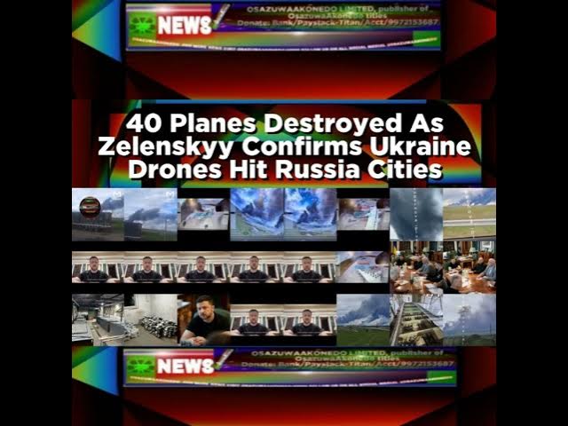 'Video thumbnail for 40 Planes Destroyed As Zelenskyy Confirms Ukraine Drones Hit Russia Cities'