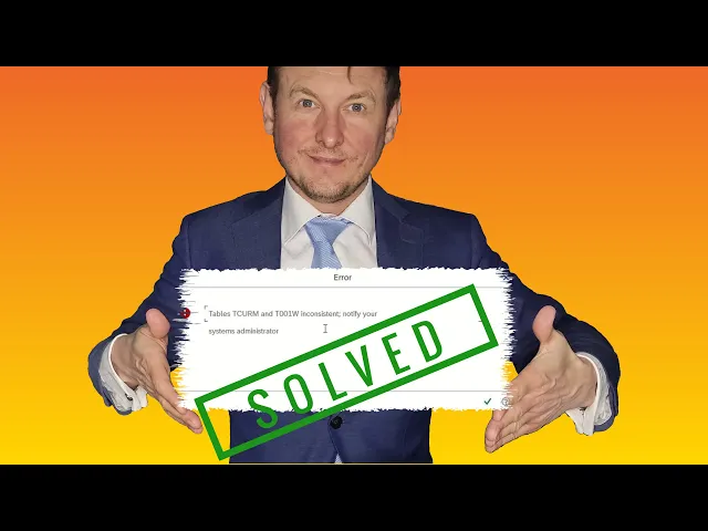 'Video thumbnail for How to Fix SAP Error: Tables TCURM and T001W Inconsistent'