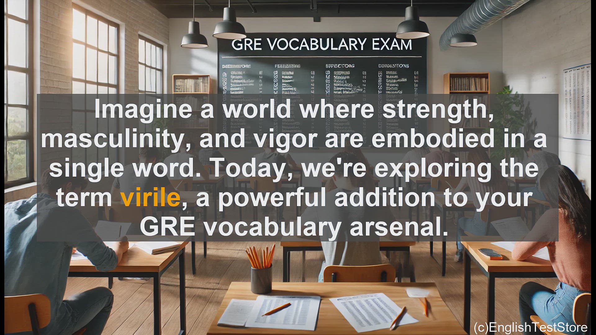 'Video thumbnail for GRE Vocabulary Lesson: Understanding 'Virile' - A GRE Vocabulary Essential'