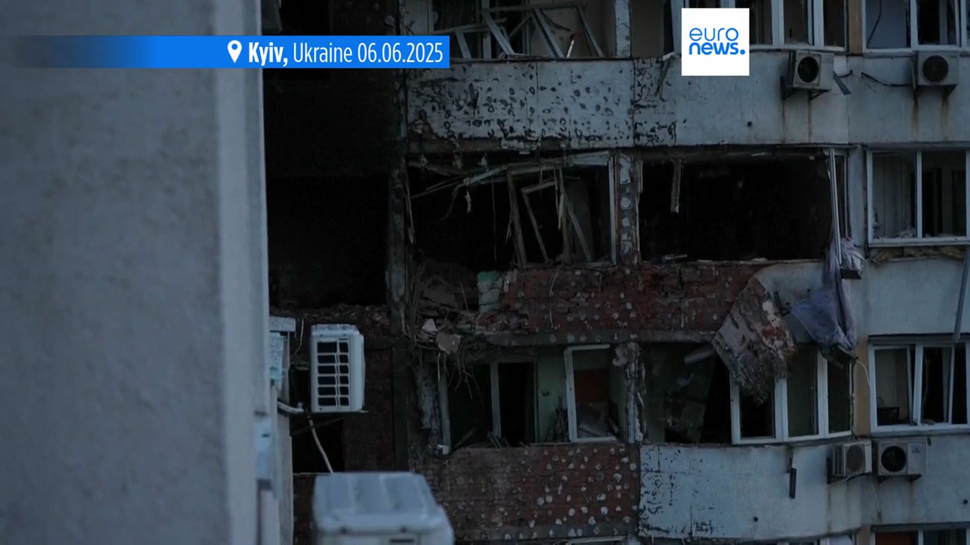'Video thumbnail for At least four killed in Kyiv in Russian missile and drone attacks across Ukraine'
