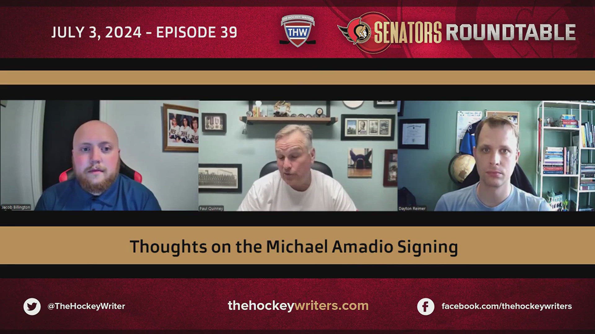 'Video thumbnail for Senators - Reaction to the Signing of Michael Amadio'
