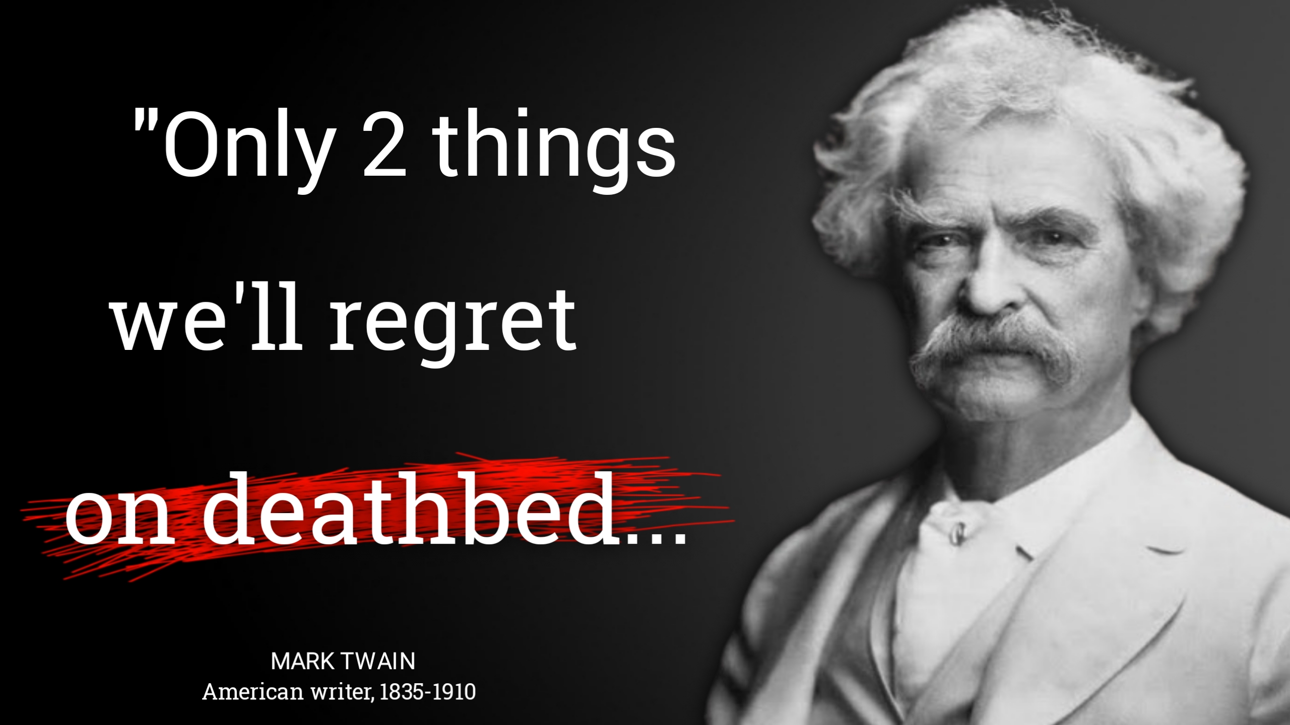 Video thumbnail for Mark Twain s Life Lessons Men Learn Too Late In Life