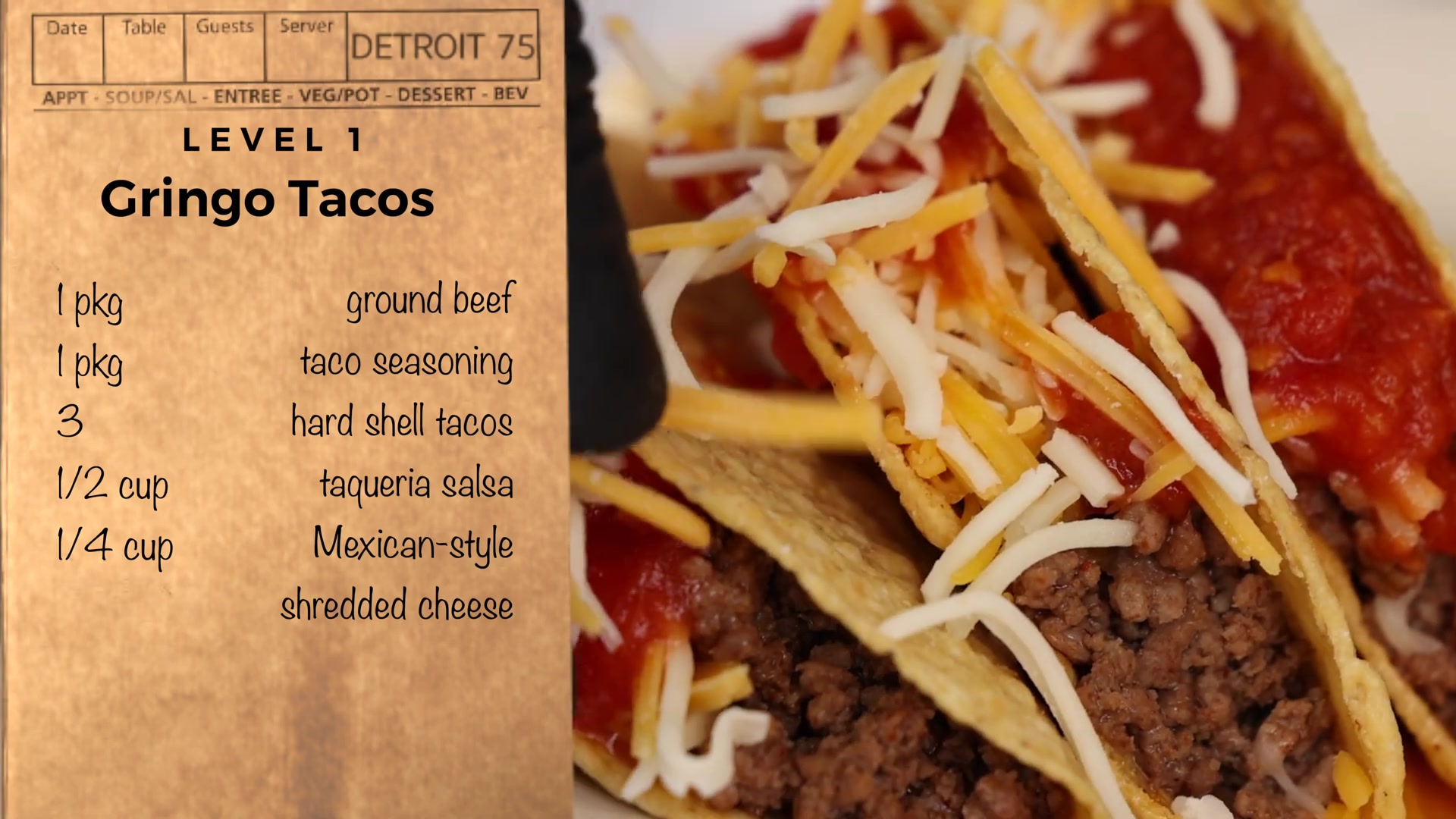 Video thumbnail for 6.3 Levels of Tacos; Basic to Ultimate ¦ Full Recipe (1080p 24fps)