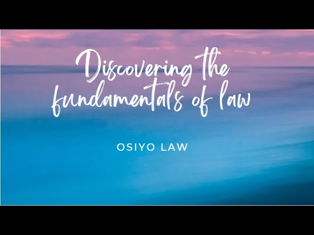 'Video thumbnail for Discovering the Fundamentals of Law'