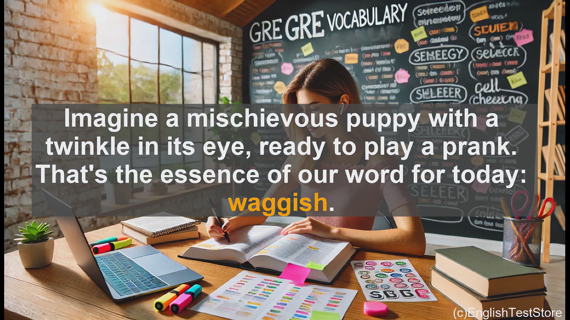 'Video thumbnail for GRE Vocabulary Lesson: Waggish - The Playful Mischief in Words'