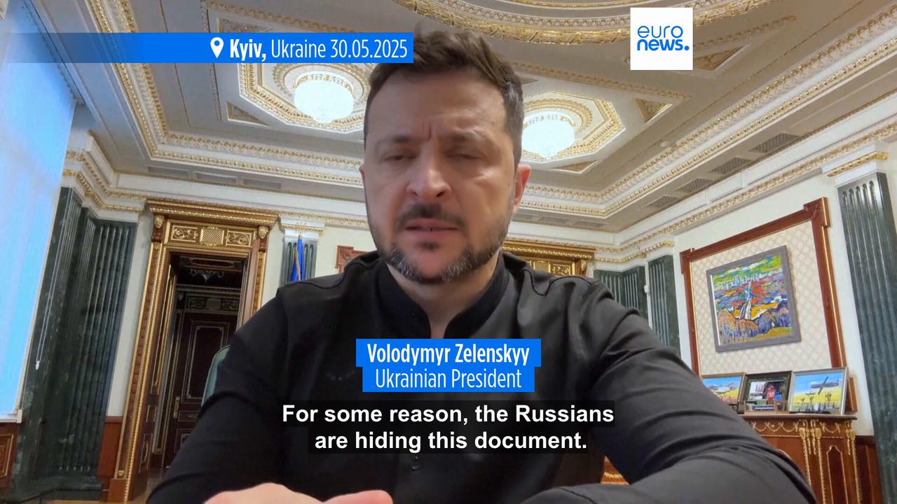 'Video thumbnail for Zelenskyy casts doubt on peace talks prospects as Russian strikes on Ukraine continue'