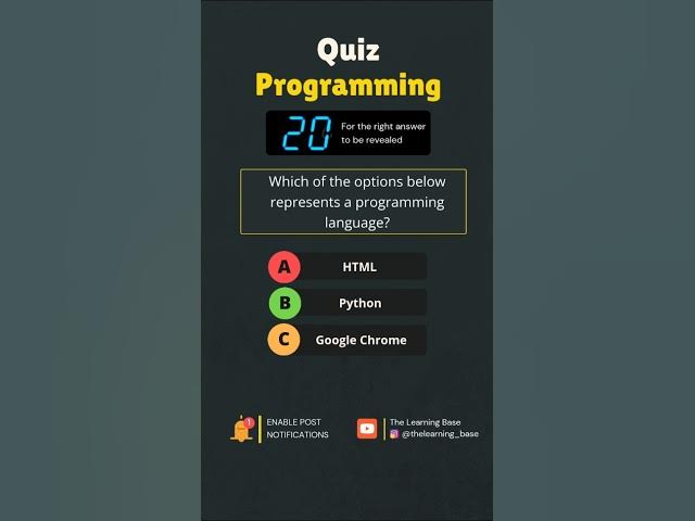 Video thumbnail for Programming Quiz#quiz #programming #dev #challenge