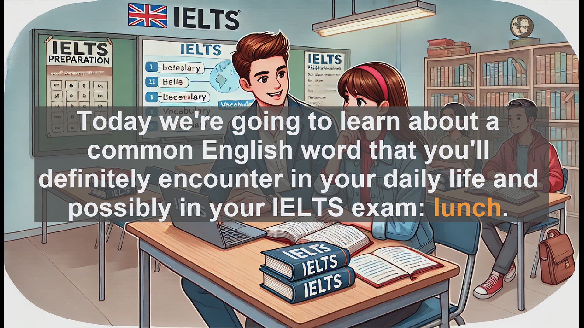 'Video thumbnail for 2500 Must Know IELTS 5.5 Vocabulary - Understanding the Word 'Lunch': Meaning, Usage, and IELTS Tips'