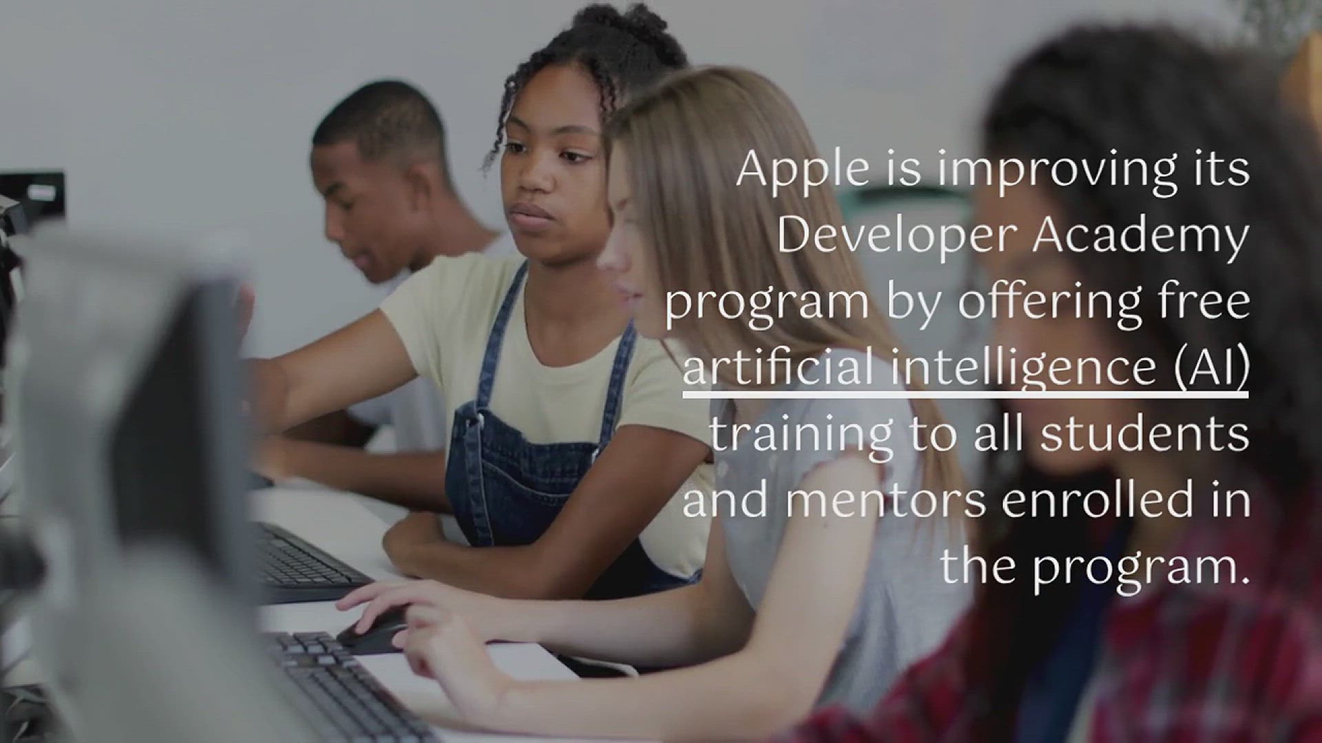 'Video thumbnail for Apple is Offering Free AI Training for Students of the Developer Academy'