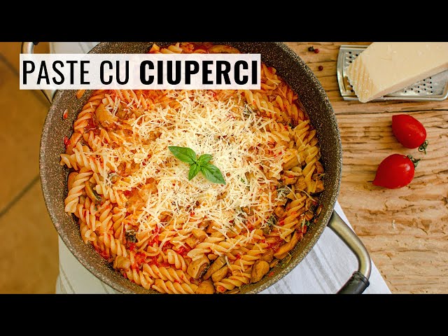 'Video thumbnail for 🍝 PASTE cu CIUPERCI 🍄 și sos gustos de roșii - o rețetă delicioasă cu cele mai simple ingrediente'