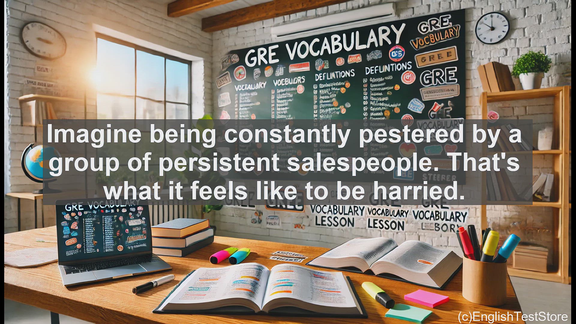 'Video thumbnail for GRE Vocabulary Lesson: Mastering the Art of Harrying - Exploring the Versatile Verb'