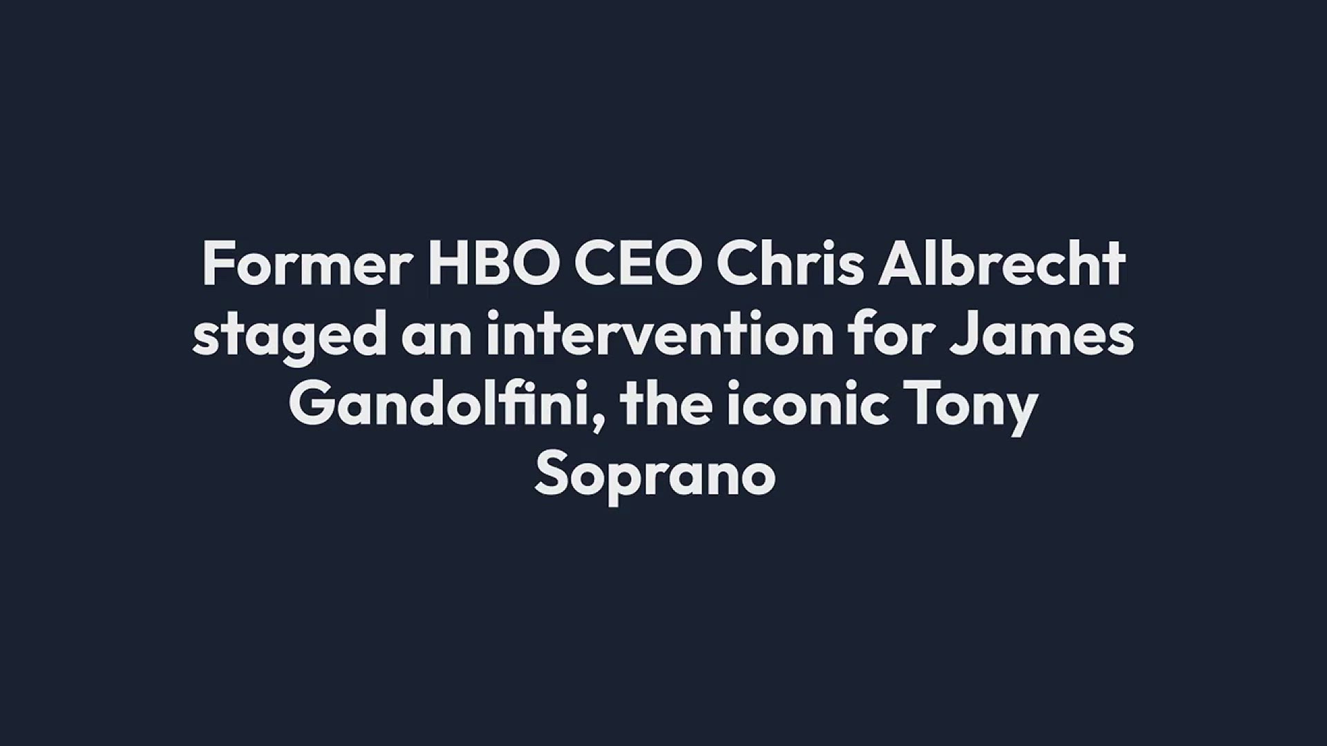 Video thumbnail for Gandolfini's Bold Intervention Story