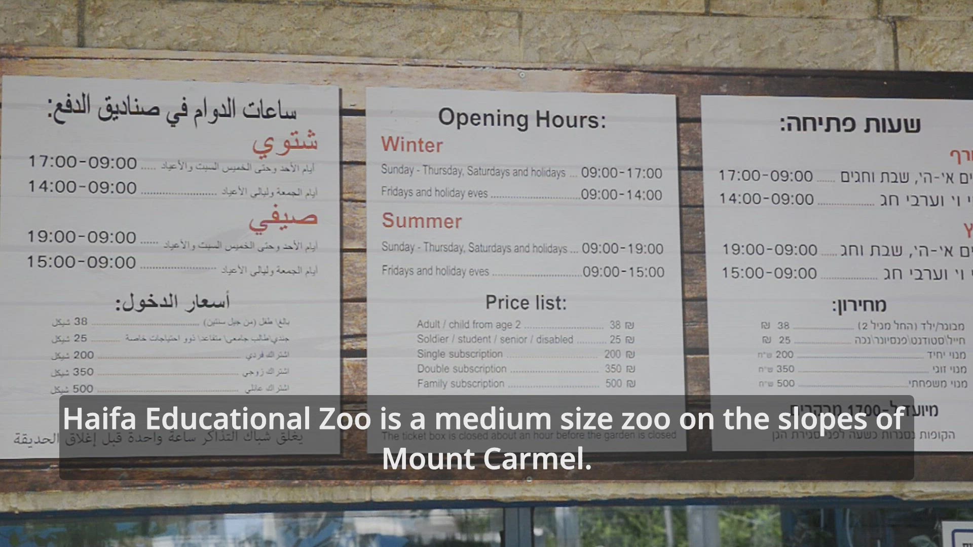 'Video thumbnail for Haifa Educational Zoo'