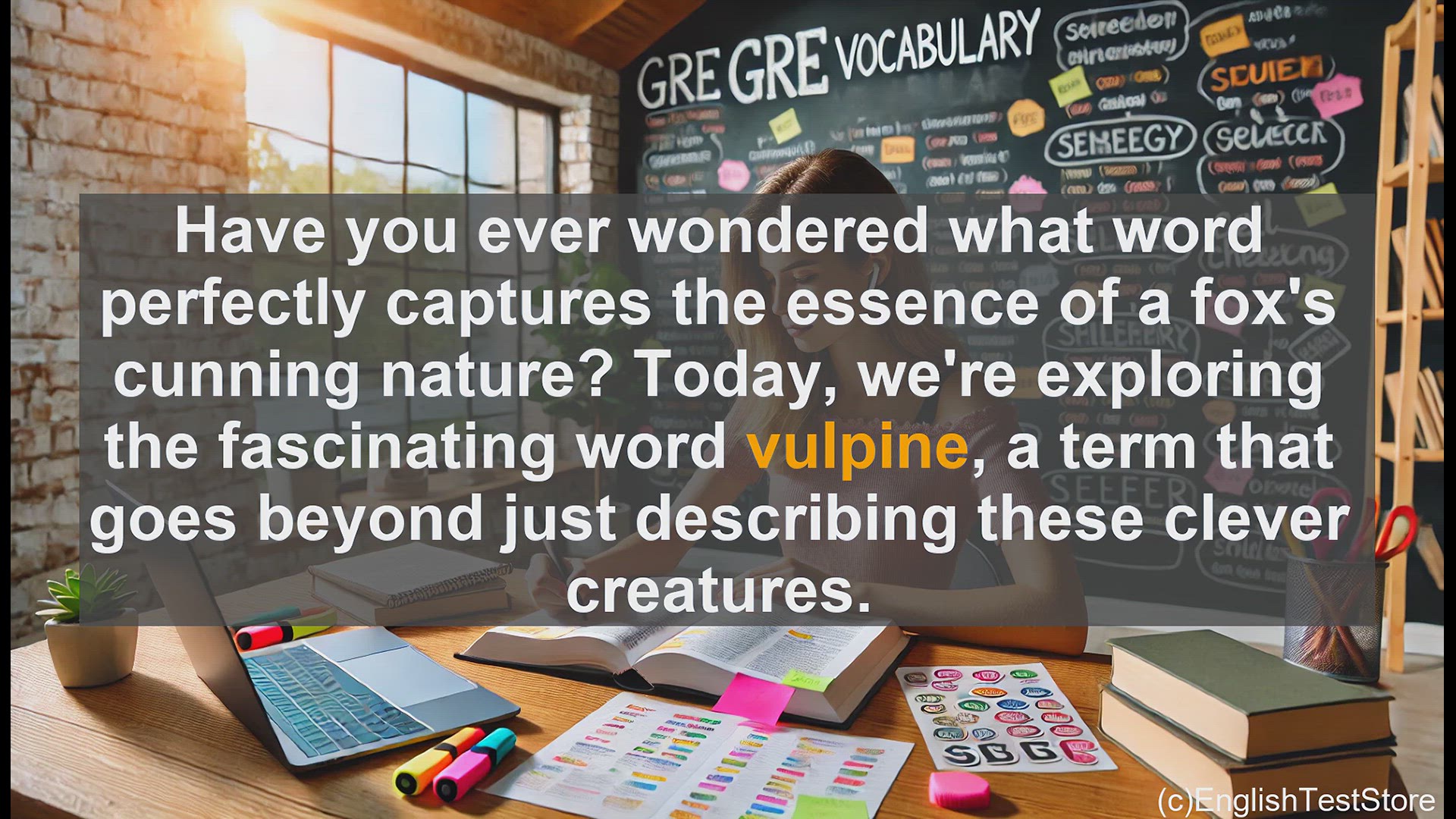 'Video thumbnail for GRE Vocabulary Lesson: Exploring the Cunning Nature of Foxes - The Meaning of 'Vulpine''