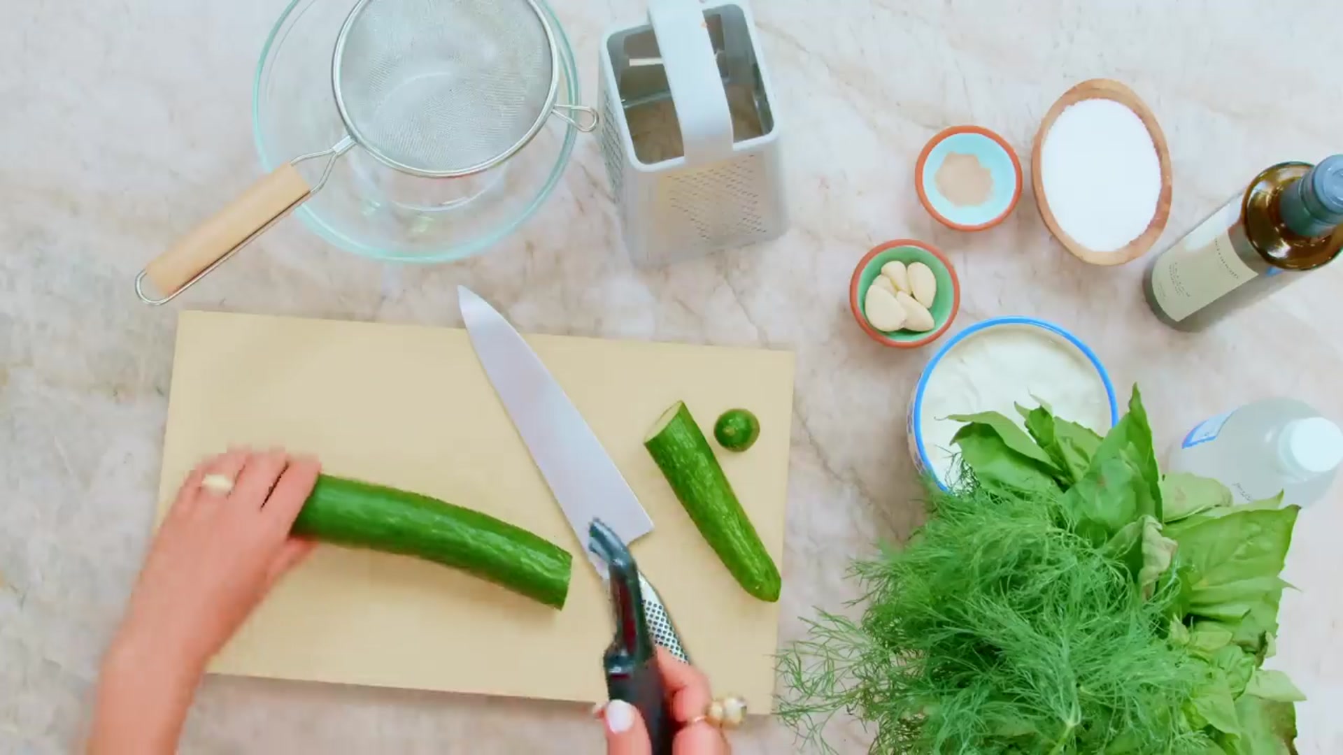 Video thumbnail for Easy Tzatziki Sauce Recipe ¦ How to make Tzatziki (720p 24fps)