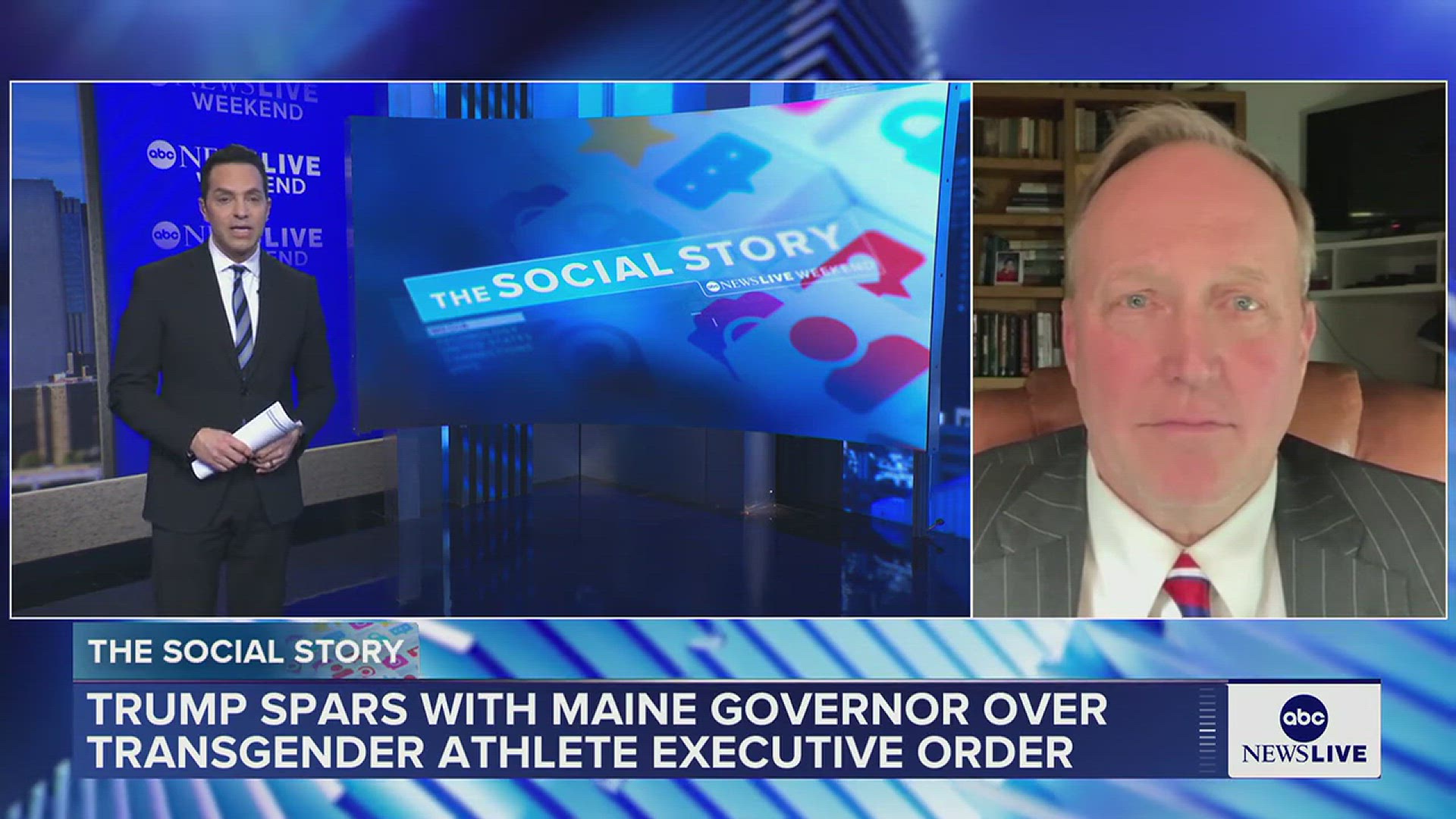 'Video thumbnail for Trump vs. Maine Governor: Heated Clash Over Trans Athlete Order'