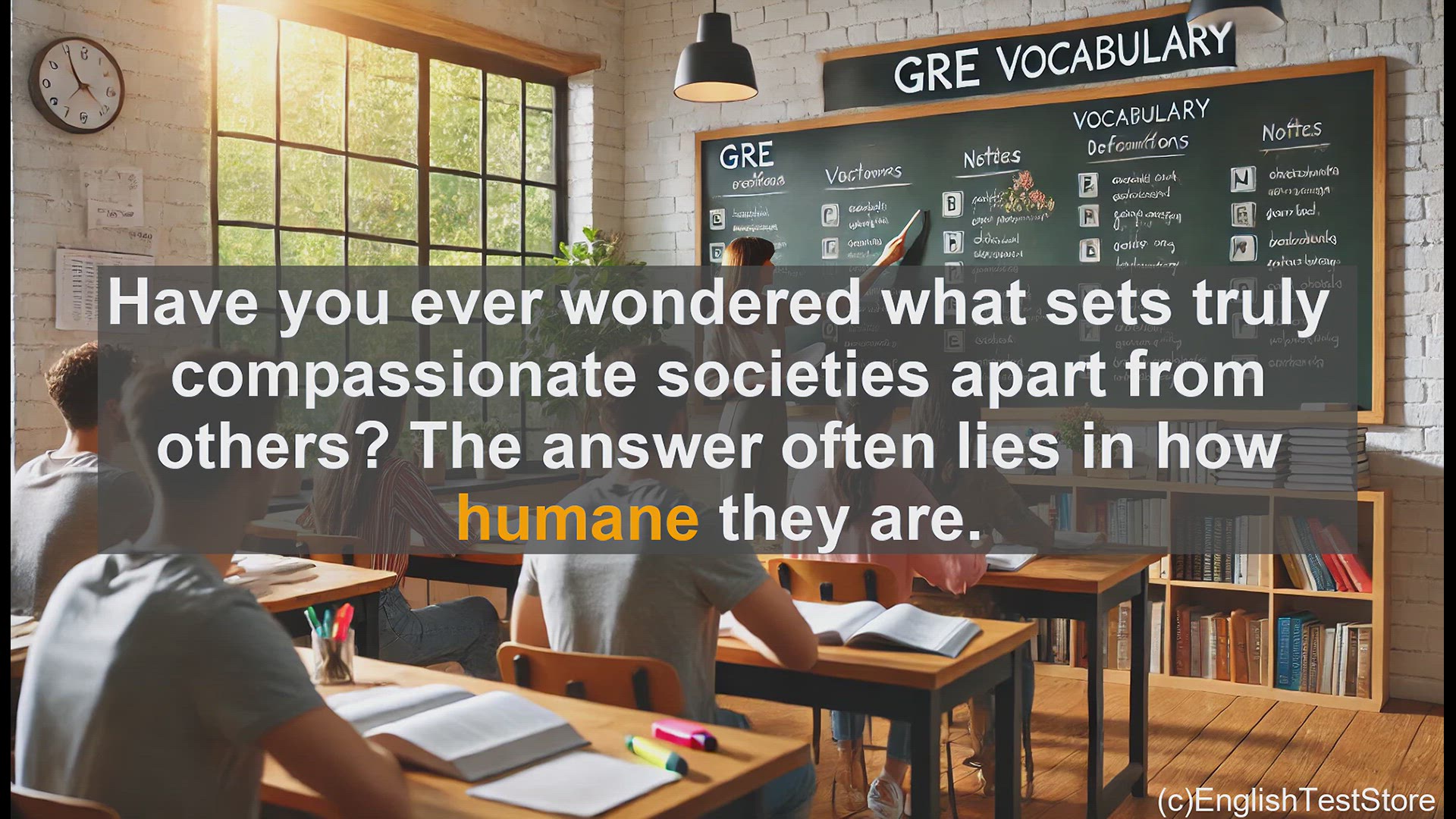 'Video thumbnail for GRE Vocabulary Lesson: The Essence of Compassion - Understanding the Meaning of 'Humane''