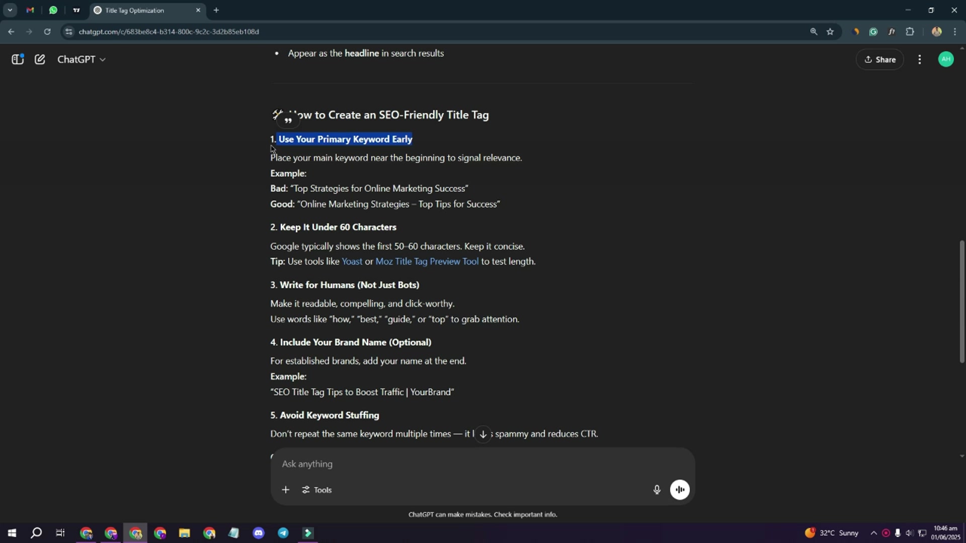 'Video thumbnail for How to Create an SEO-Friendly Title Tag'