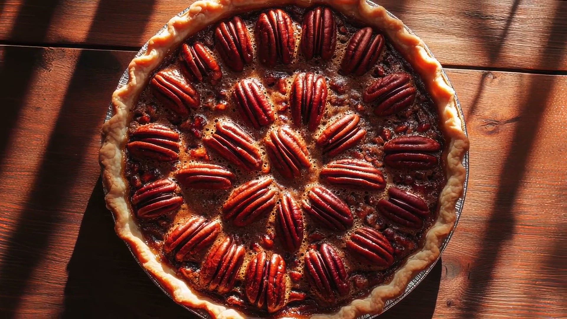 Video thumbnail for Classic Pecan Pie: Sweet and Gooey Perfection