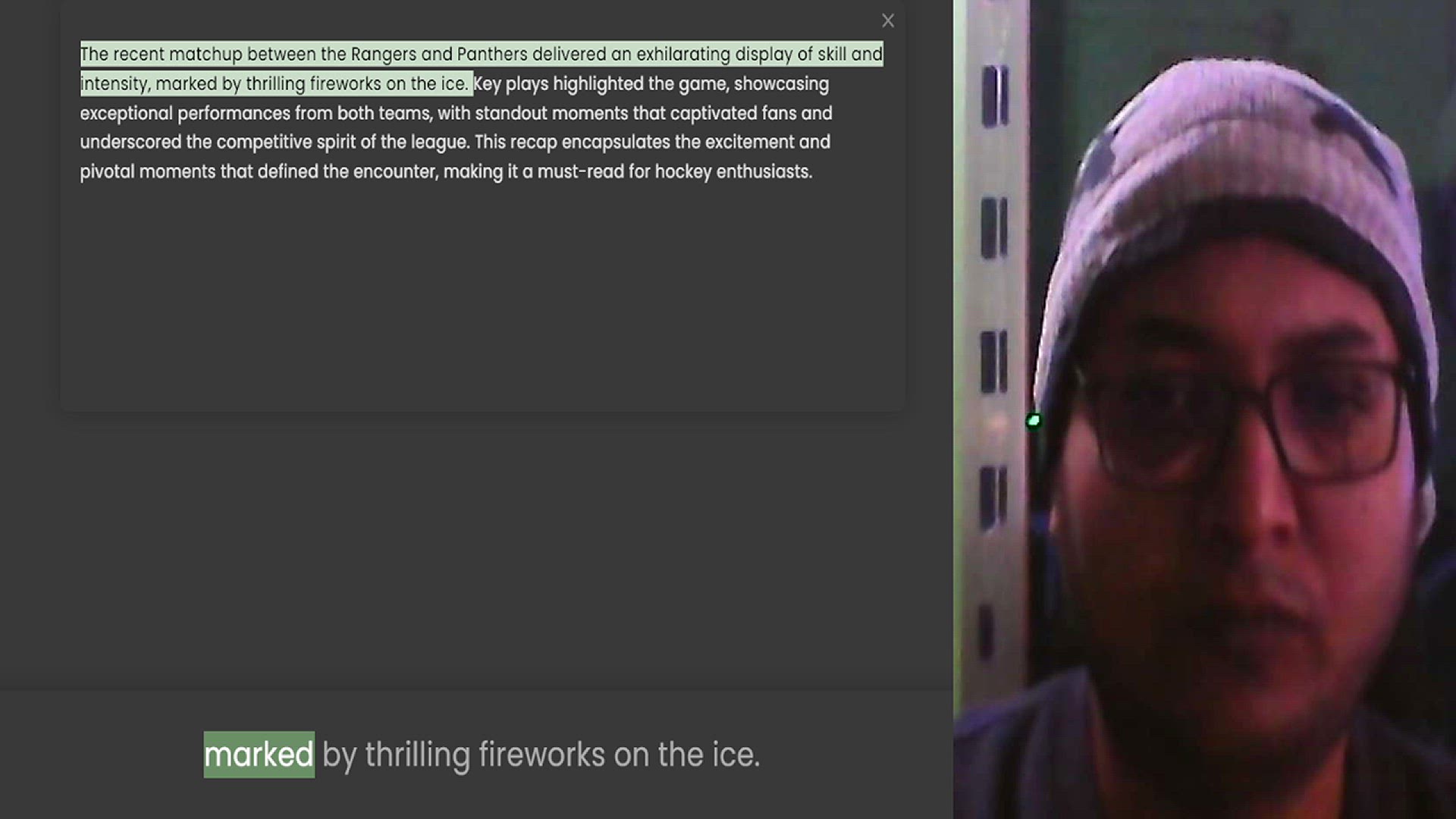 Video thumbnail for The recent matchup between the Rangers and Panthers delivered an exhilarating display of skill and intensity, marked by thrilling fireworks on the ice. Key plays highlighted the game, showcasing exceptional performances from both teams, w