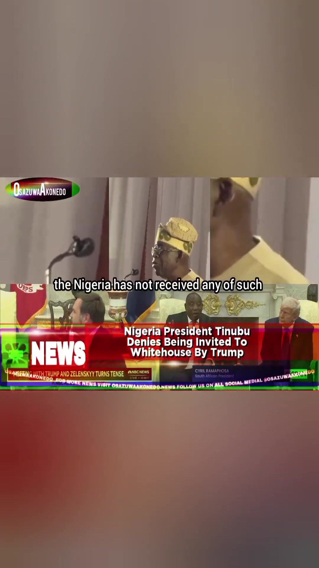 'Video thumbnail for Nigeria President Tinubu Denies Being Invited To Whitehouse By Trump '