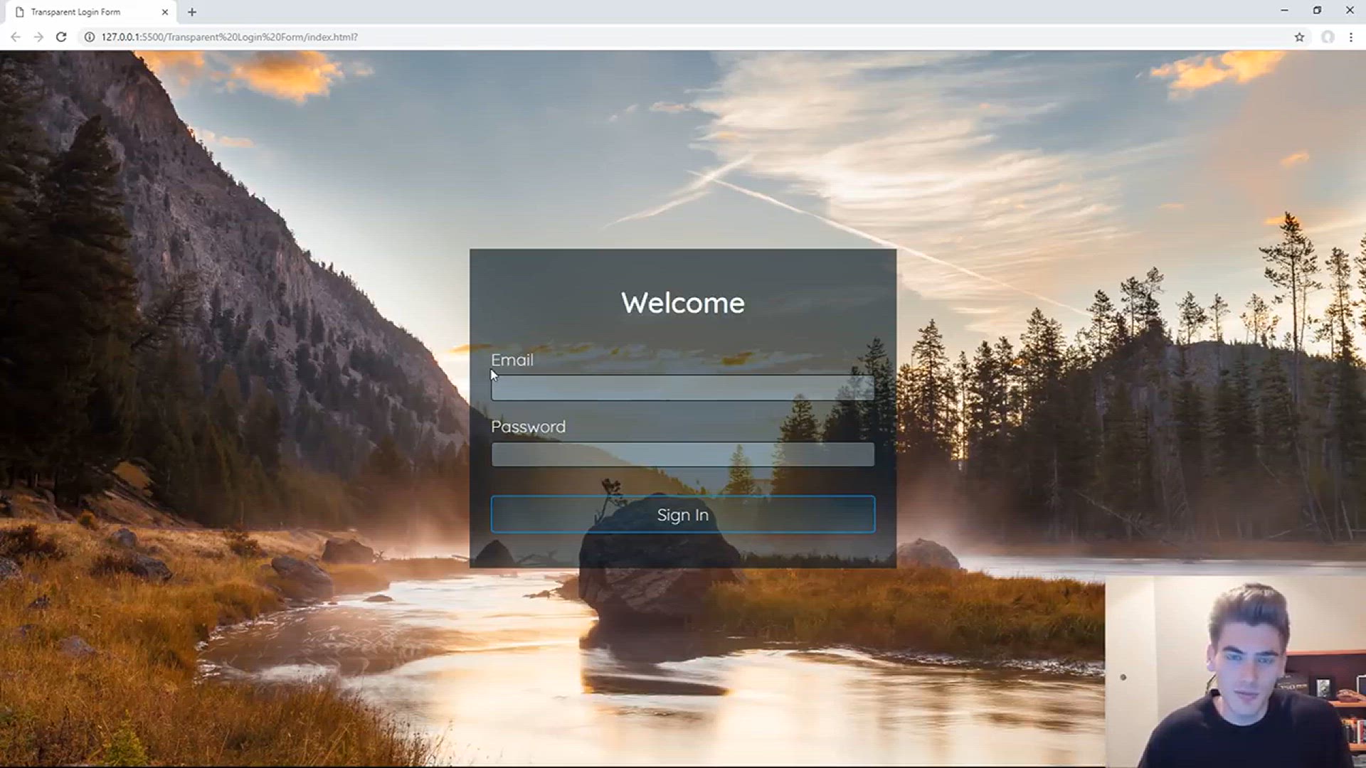'Video thumbnail for Transparent Login Form Tutorial'