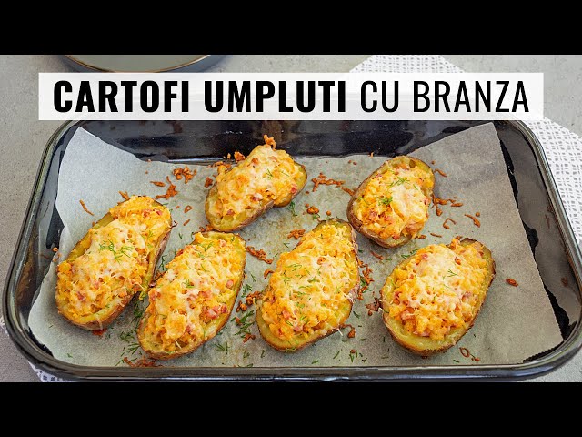 'Video thumbnail for Rețeta simplă de CARTOFI UMPLUȚI cu șuncă și brânză de burduf. Perfecți pentru orice masă!'