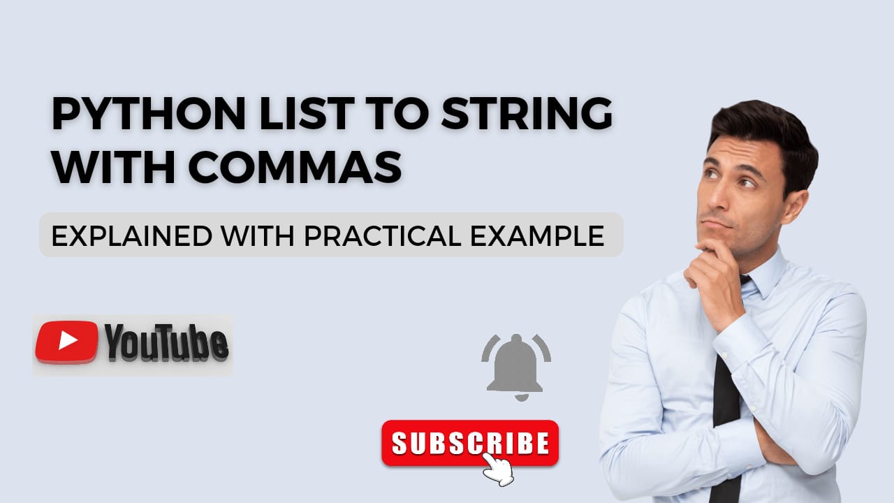 'Video thumbnail for How to convert Python List to String with Commas - Python Tutorial'