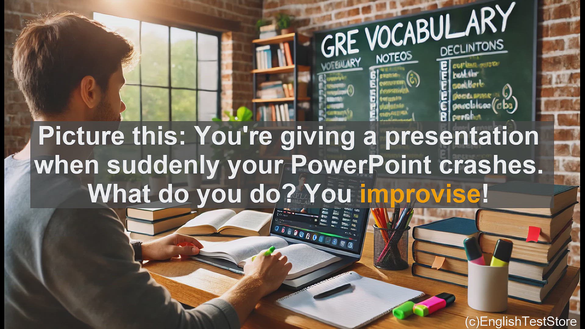 'Video thumbnail for GRE Vocabulary Lesson: Mastering the Art of Improvisation - Navigating Unexpected Challenges'