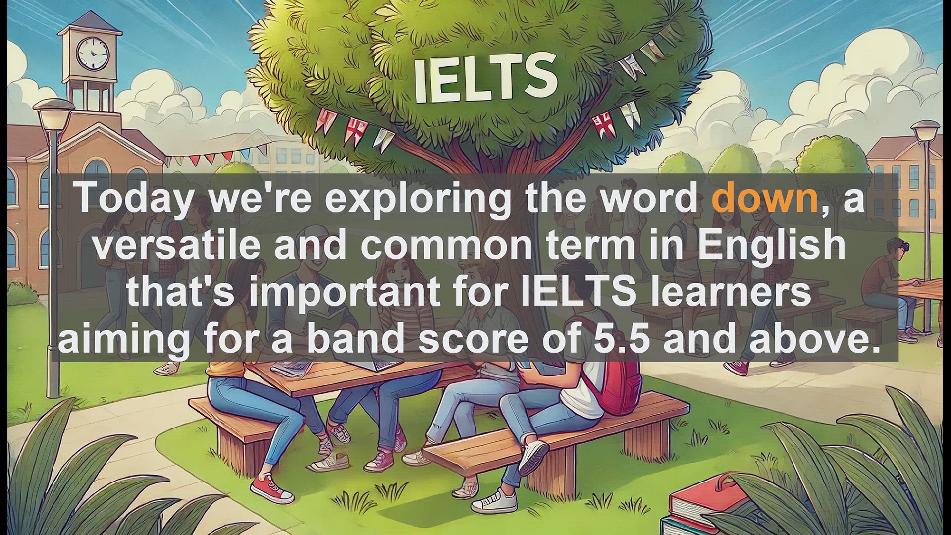 'Video thumbnail for 2500 Must Know IELTS 5.5 Vocabulary - Understanding 'Down': A Key Word for IELTS Success'
