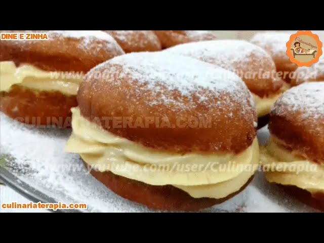 'Video thumbnail for Sonho de Padaria com Recheio de Creme de Confeiteiro de Doce de Leite'